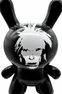 Dunny & Labbit>Andy Warhol - Fright Wig Self-Portrait Monochrome Edition Masterpiece Dunny 8" Vinyl Figure