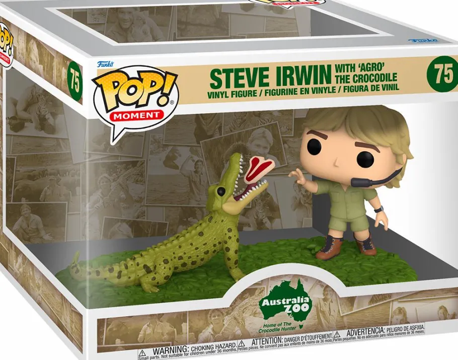 Pop! Moments>The Crocodile Hunter Australia Zoo: Home of - Steve Irwin with ‘Agro’ the Crocodile Pop! Moment Vinyl Figure 2-Pack