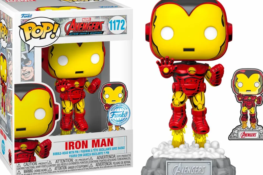 Pop! Deluxe>The Avengers Avengers: Beyond Earth’s Mightiest - Iron Man 60th Anniversary Pop! Vinyl Figure with Enamel Pin