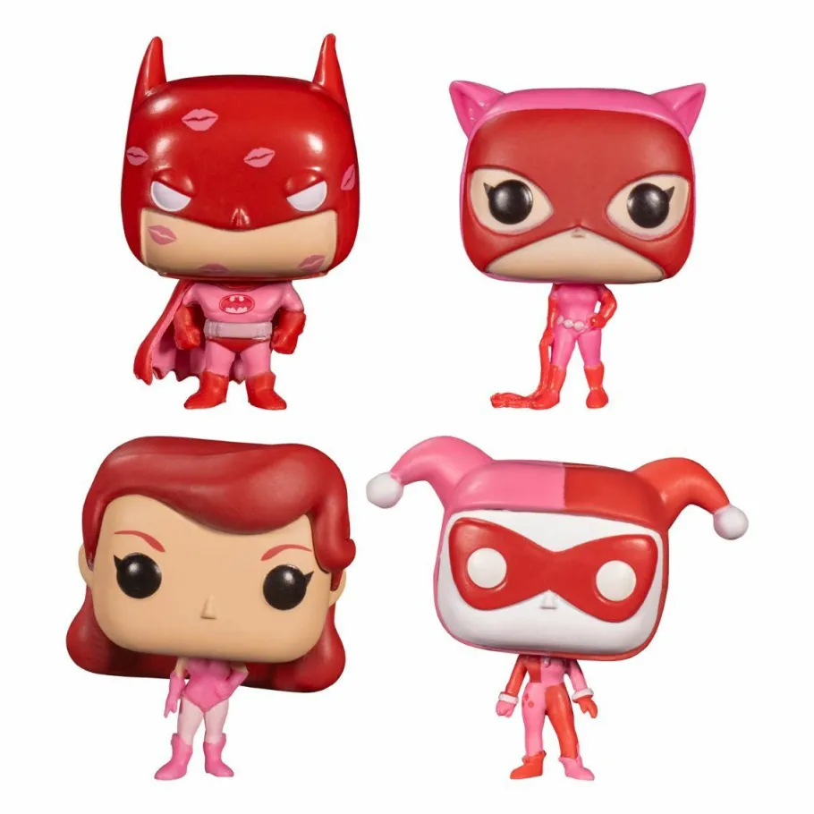 Designer Vinyl>Batman : The Animated Series - , Catwoman, Harley Quinn, Poison Ivy Valentine’s Day Heart-Shaped Box Pocket Pop! Vinyl Figure 4-Pack