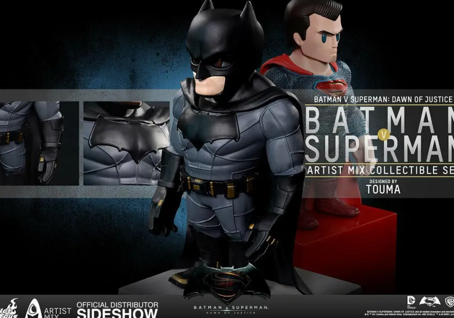 Bobble-Heads>Batman vs Superman: Dawn of Justice - Batman and Superman Artist Mix Bobble Head Hot Toys Figures (Set of 2)