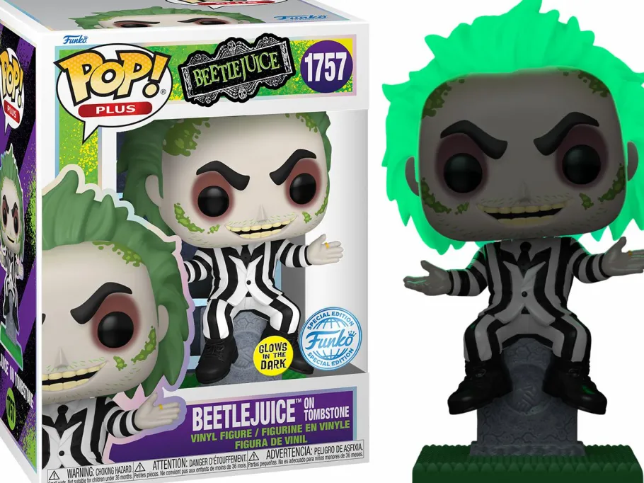 Standard Pop!>Beetlejuice - on Tombstone Glow in the Dark Pop! Plus Vinyl Figure