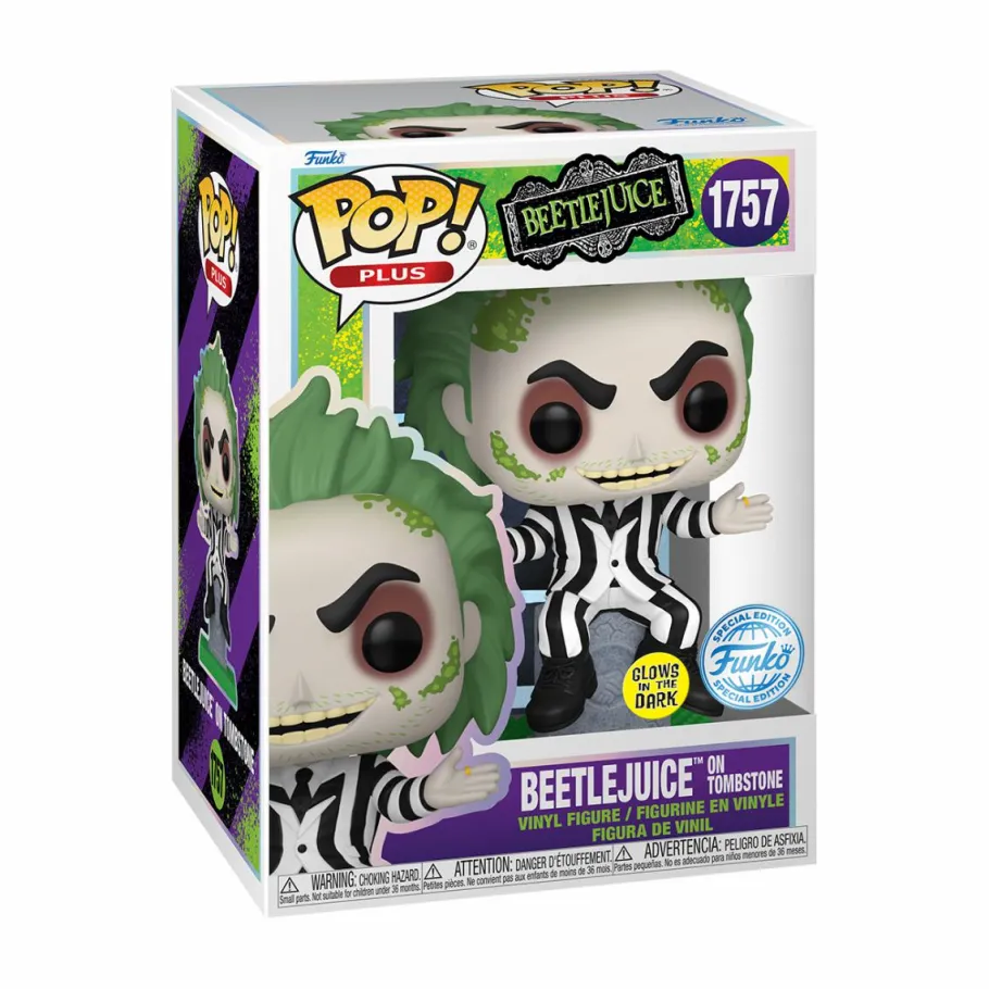 Standard Pop!>Beetlejuice - on Tombstone Glow in the Dark Pop! Plus Vinyl Figure