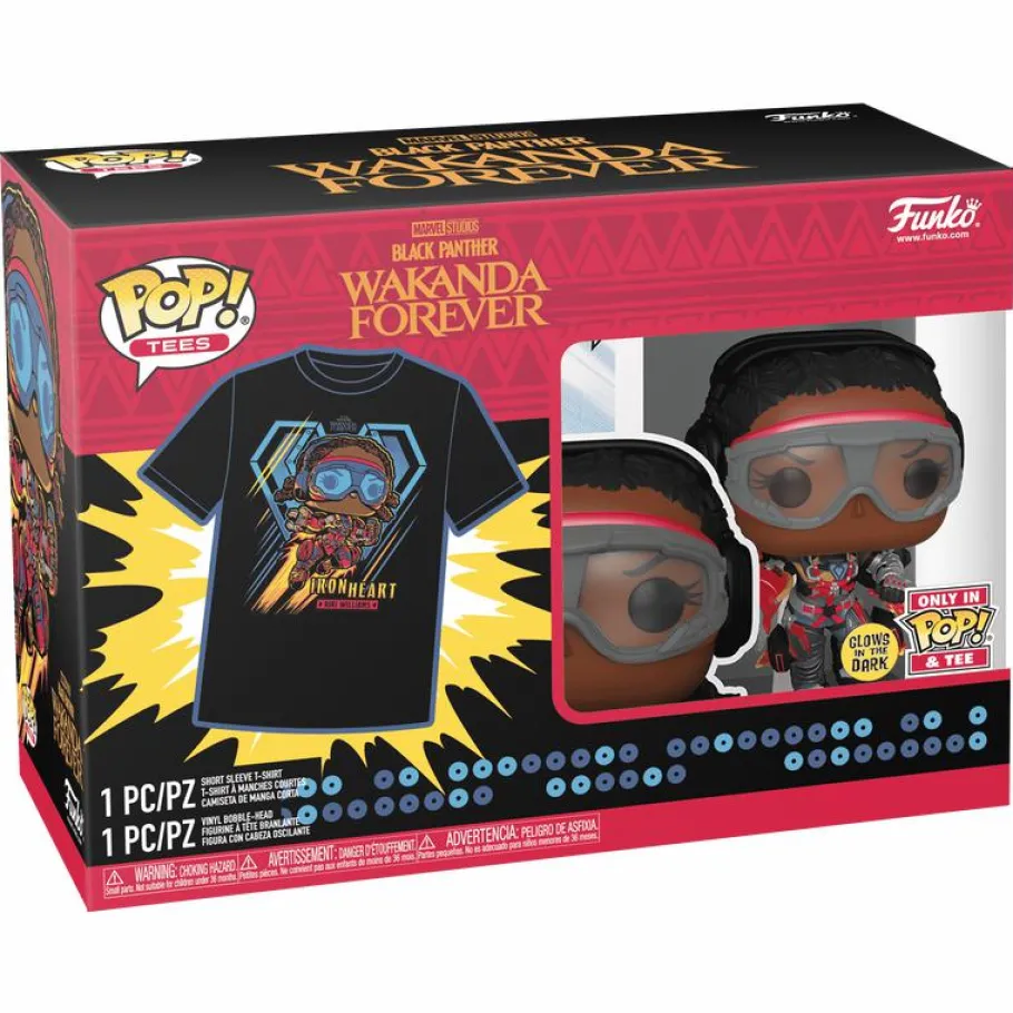 Pop! & Tee Sets>Black Panther 2: Wakanda Forever - Ironheart MK1 Glow-in-the-Dark Pop! Vinyl Figure & T-Shirt Box Set