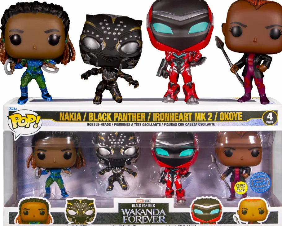 Pop! Bundles>Black Panther 2: Wakanda Forever - Nakia, , Ironheart MK2 & Okoye Pop! Vinyl Figure 4-Pack