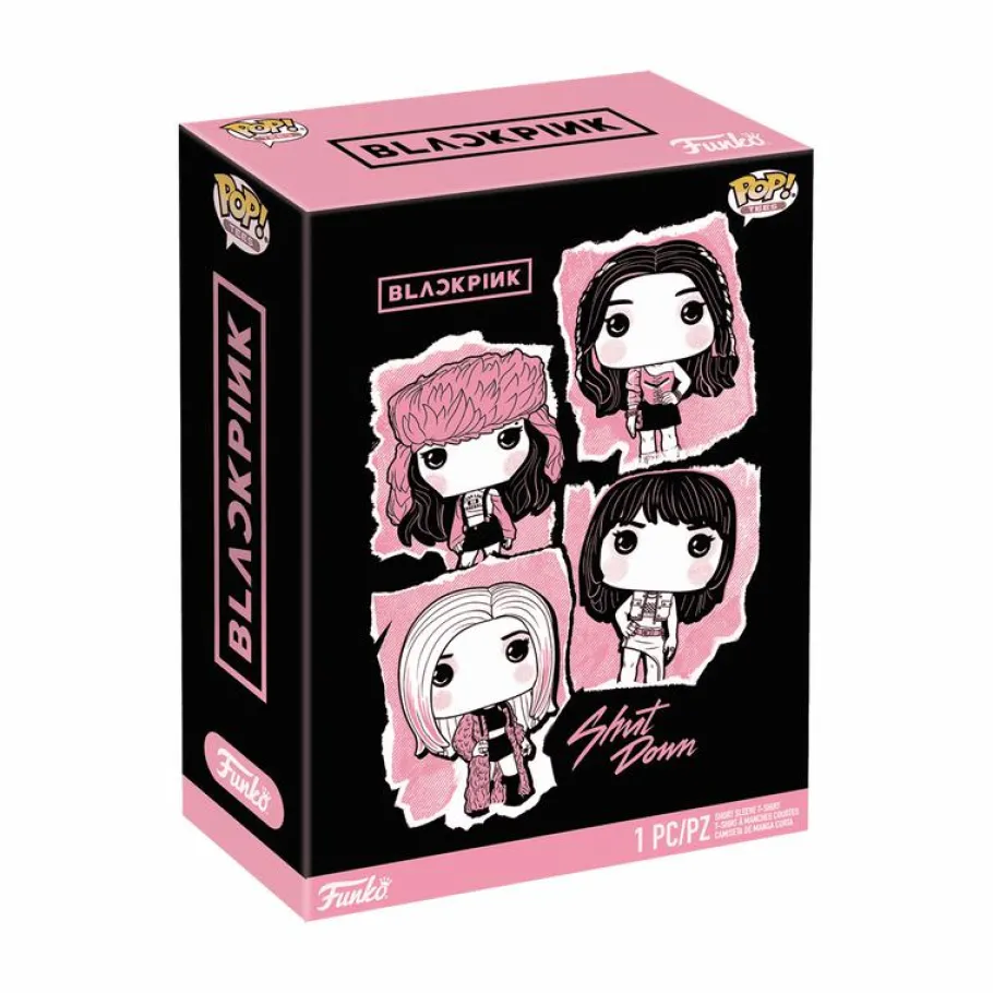 Pop! & Tee Sets>Blackpink - Rose, Lisa, Jisoo & Jennie Pop! Tees Unisex Black T-Shirt