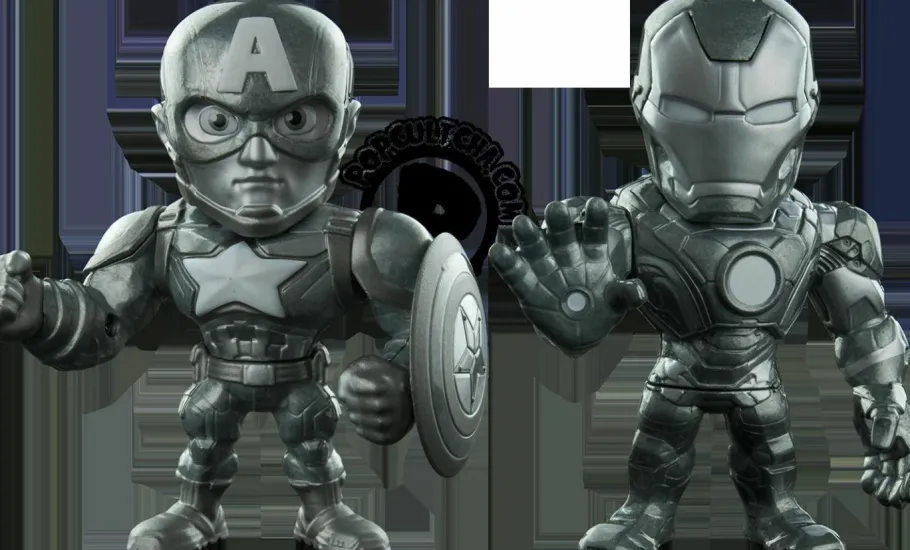 Die-Cast Figures>Captain America: Civil War - Iron Man and Captain America 4” Metals Die-Cast Bare Metal Action Figure 2-Pack (2016 Convention Exclusive)