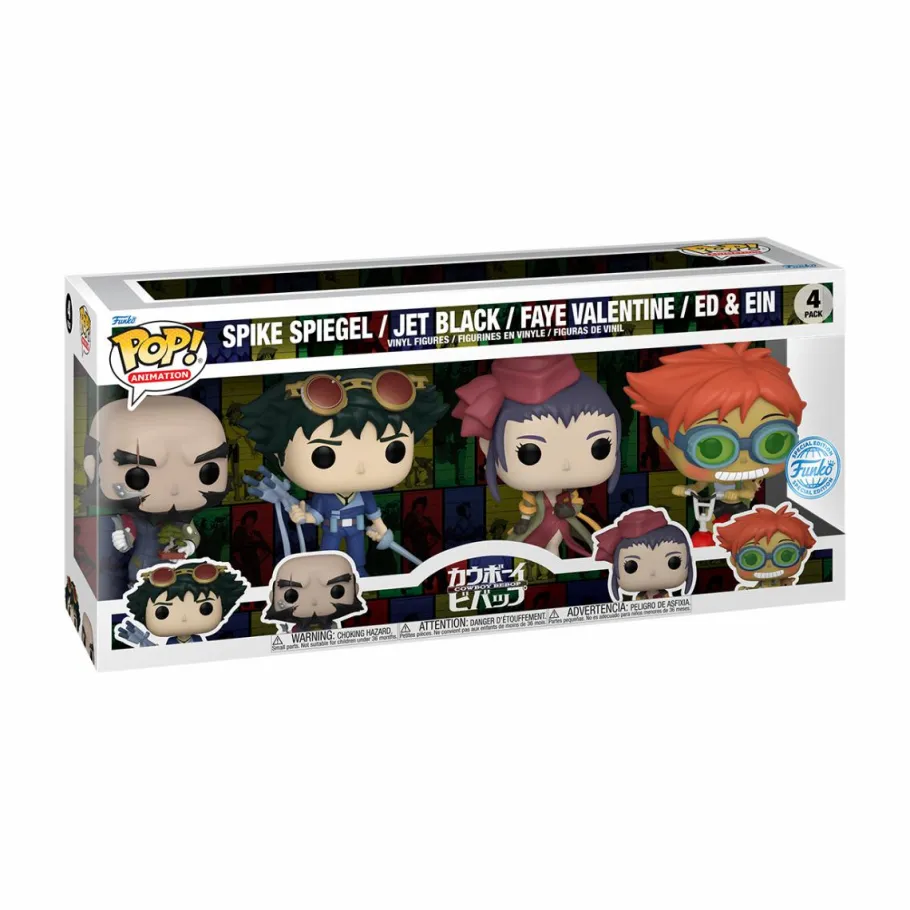 Pop! Bundles>Cowboy Bebop - Spike Spiegel, Jet Black, Faye Valentine, Ed & Ein Pop! Vinyl Figure 4-Pack