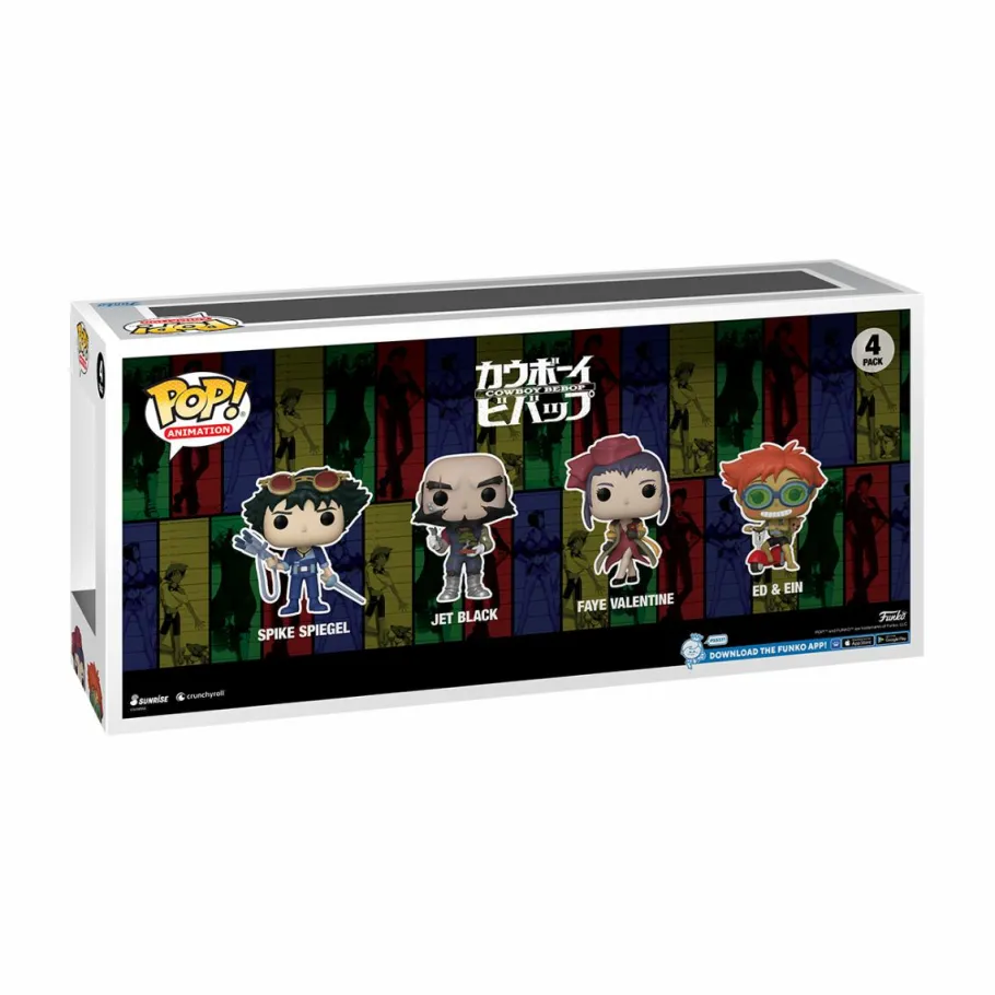 Pop! Bundles>Cowboy Bebop - Spike Spiegel, Jet Black, Faye Valentine, Ed & Ein Pop! Vinyl Figure 4-Pack