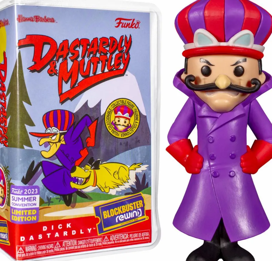 Designer Vinyl>Hanna Barbera Dastardly & Muttley in Their Flying Machines - Dick Dastardly Blockbuster Rewind Vinyl Figure (2023 Summer Convention Exclusive) (Popcultcha Exclusive)
