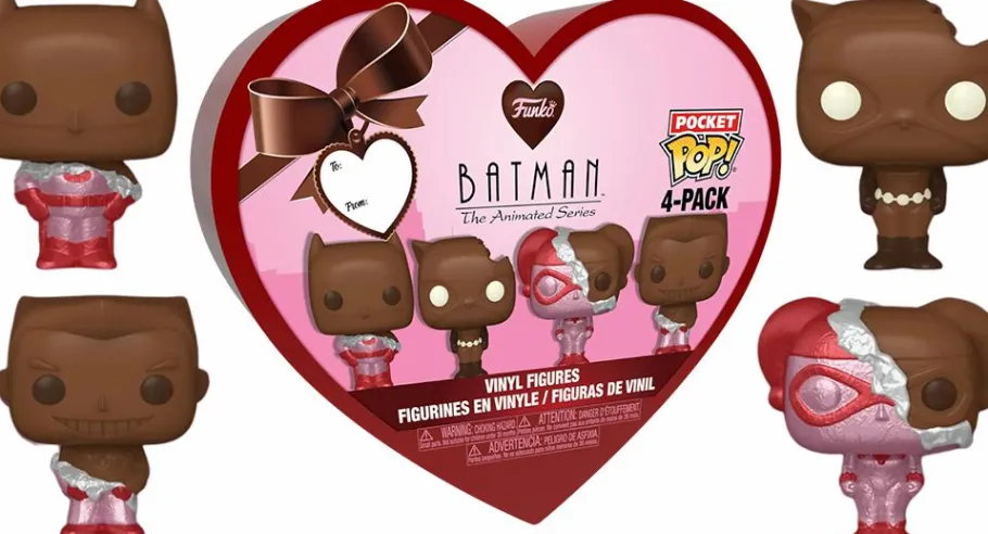 Designer Vinyl>DC Comics - Valentines 2024 (Chocolate) Pocket Pop! Box 4-Pack