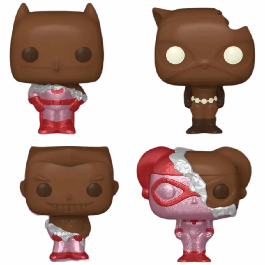 Designer Vinyl>DC Comics - Valentines 2024 (Chocolate) Pocket Pop! Box 4-Pack
