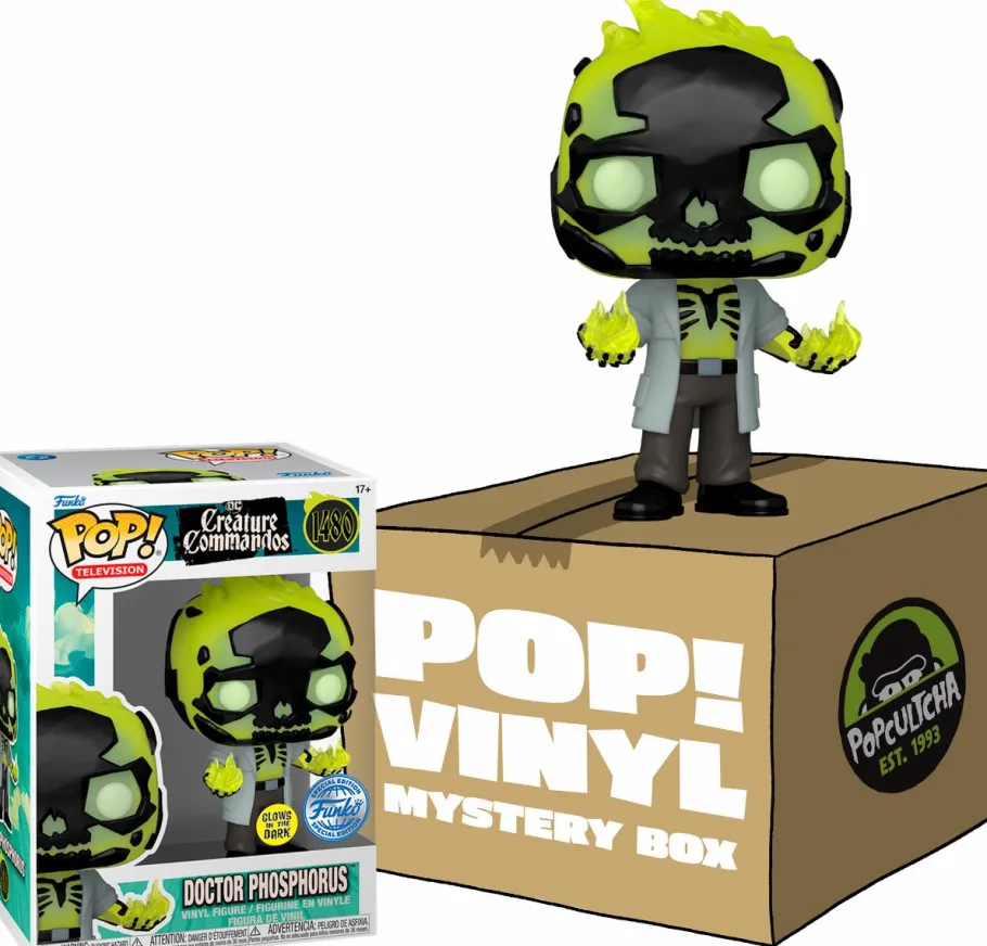 Collector & Mystery Boxes>Creature Commandos DC: - Dr Phosphorous Mystery Box (Includes Dr Phosphorous & 3 Exclusive Pop! Vinyl Figures)
