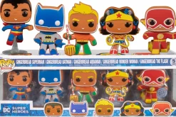 Designer Vinyl>DC Comics DC Super Heroes - Gingerbread Batman, Aquaman, Superman, The Flash & Wonder Woman Pop! Vinyl Figure 5-Pack