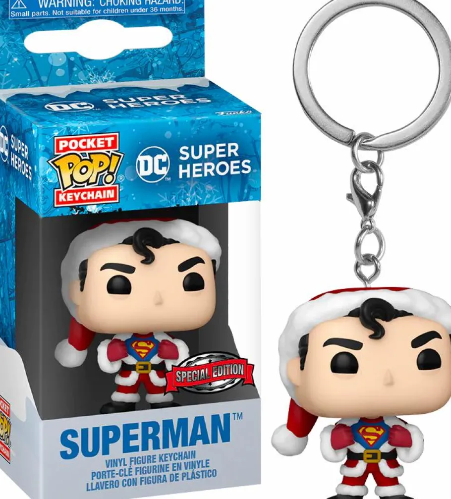 Pop! Keychains>DC Comics DC Super Heroes - Superman Holiday Pocket Pop! Vinyl Keychain