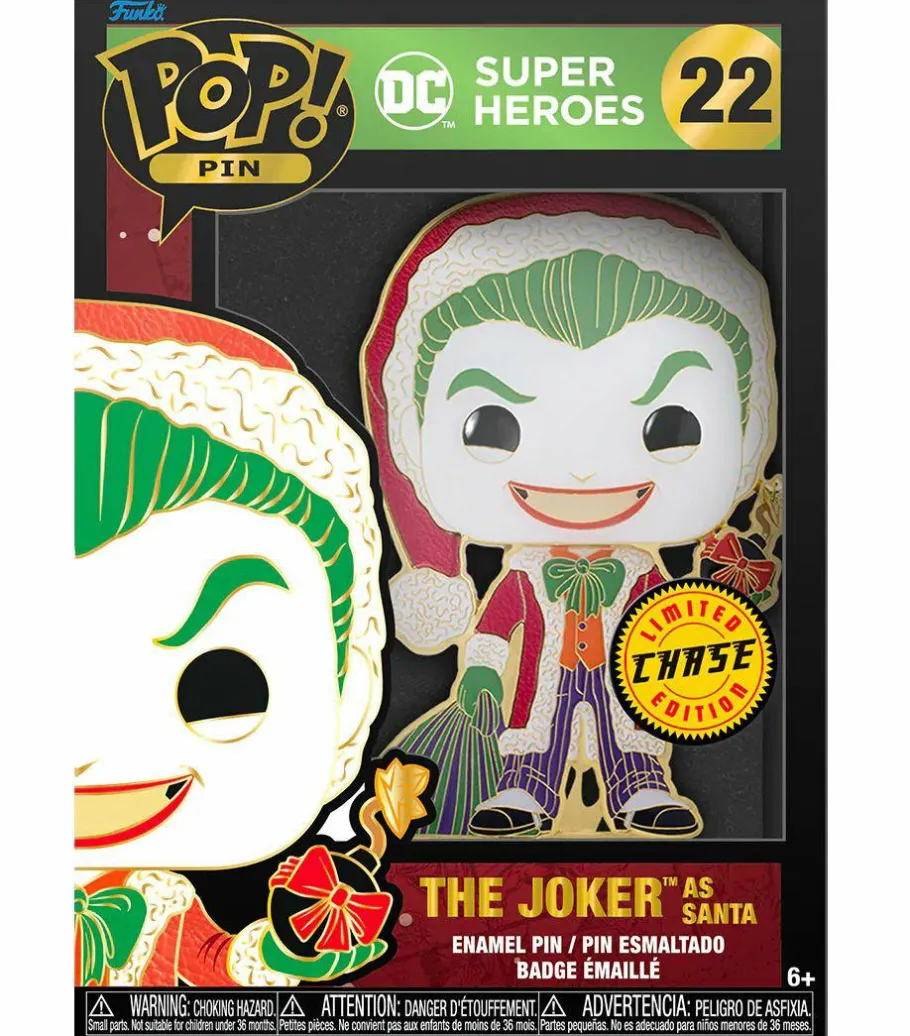 Pop! Home & Accessories>DC Comics DC Super Heroes - The Joker as Santa Holiday 4” Pop! Enamel Pin