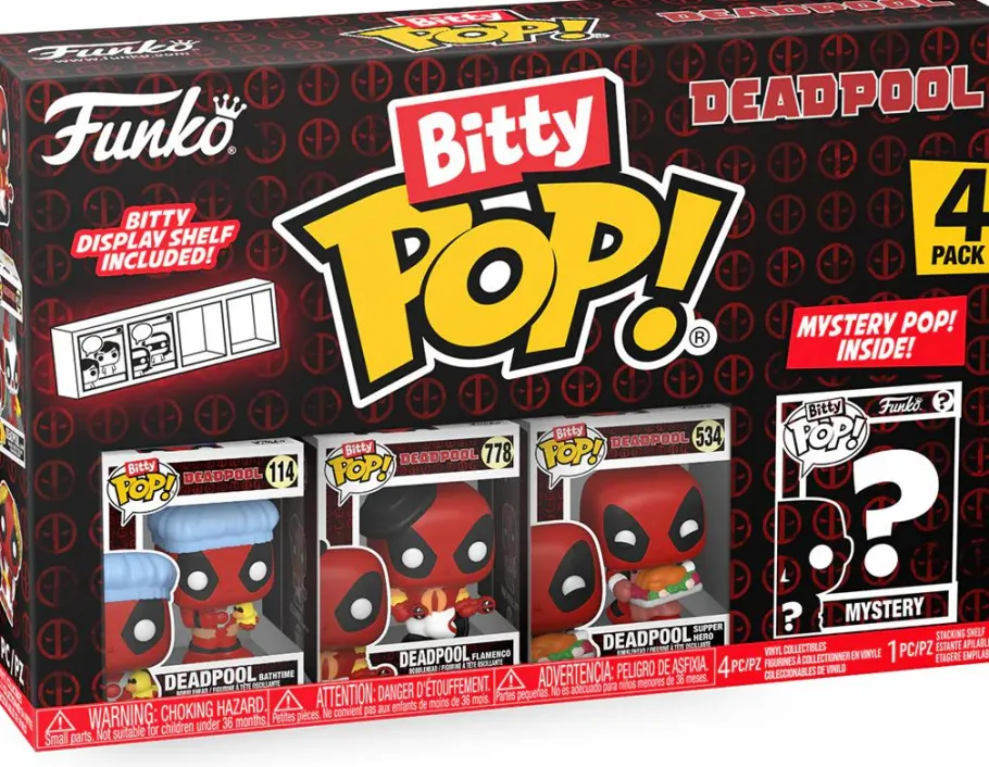 Blind Box>Deadpool - (Bathtime), (Flamenco), (Supper Hero) & Mystery Bitty Pop! Vinyl Figure 4-Pack