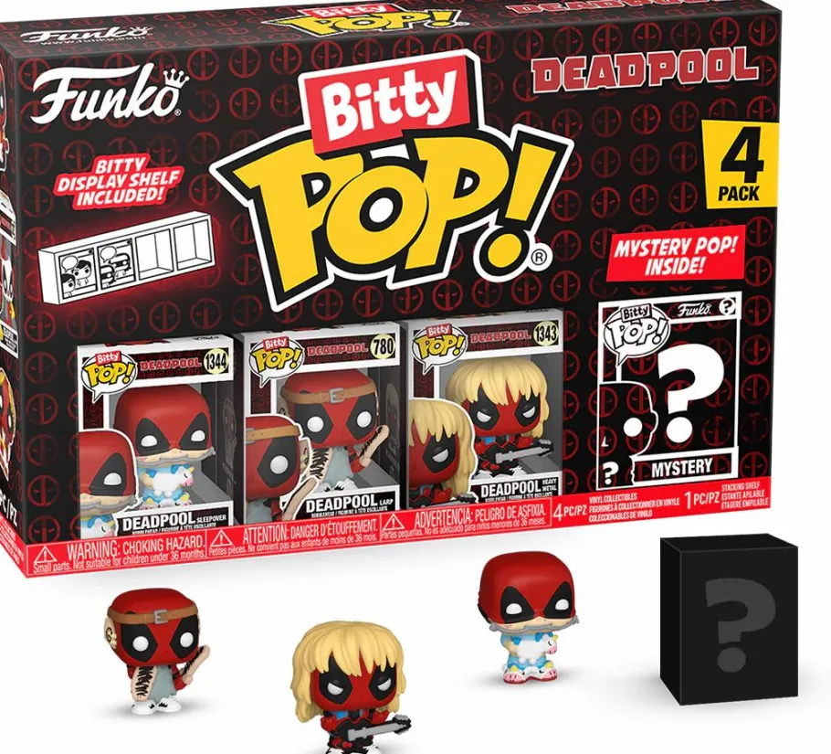 Blind Box>Deadpool - (Sleepover), (Larp), (Heavy Metal) & Mystery Bitty Pop! Vinyl Figure 4-Pack