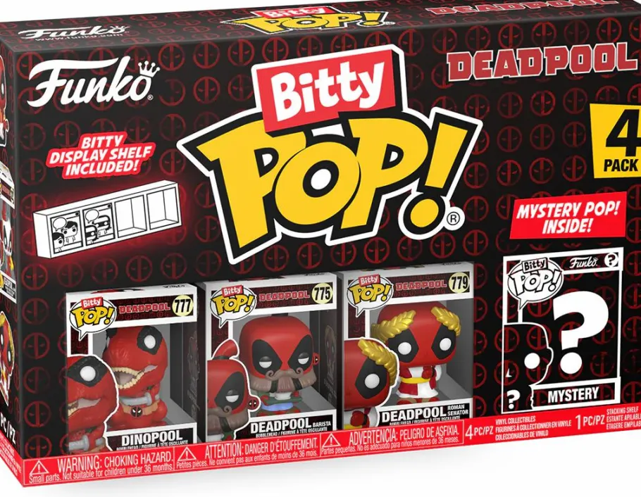 Blind Box>Deadpool - Dinopool, (Barista), (Roman Senator) & Mystery Bitty Pop! Vinyl Figure 4-Pack