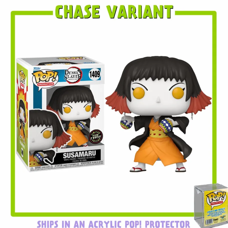 Pop! Chases, Vault, Limited Editions, Ppp Items>Demon Slayer - Susamaru Pop! Vinyl Figure in Acrylic Pop! Protector (Chase Variant)