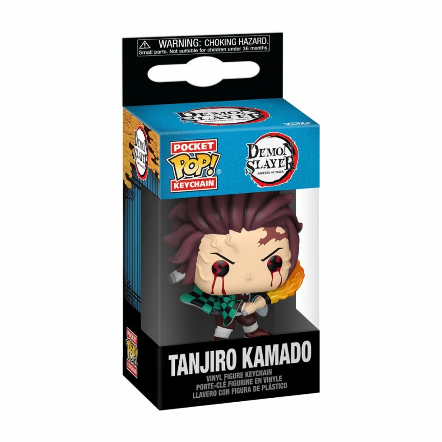 Pop! Keychains>Demon Slayer - Tanjiro Kamado (Sun Breathing) Pop! Pocket Keychain