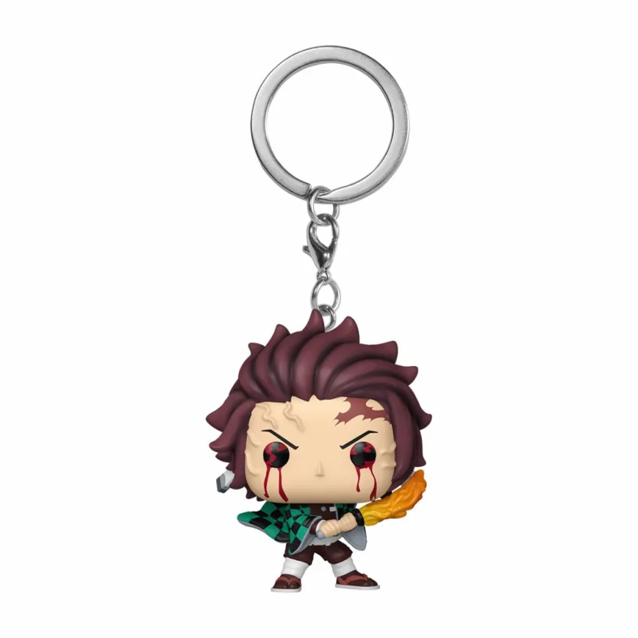 Pop! Keychains>Demon Slayer - Tanjiro Kamado (Sun Breathing) Pop! Pocket Keychain