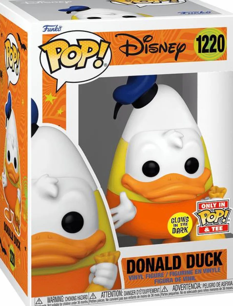 Pop! & Tee Sets>Disney - Donald Duck as Candy Corn Halloween Glow-in-the-Dark Pop! Vinyl Figure & T-Shirt Box Set