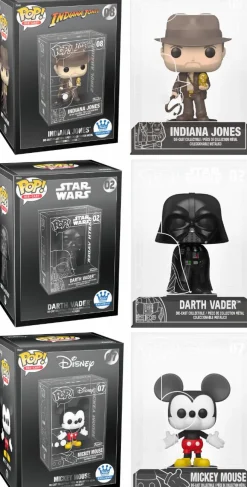 Die-Cast Figures>Indiana Jones Disney - , Darth Vader & Mickey Mouse Diecast Metal Pop! Vinyl Figure Bundle (Set of 3) (Funko / Popcultcha Exclusive)