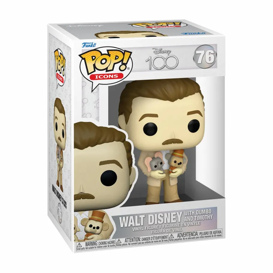 Standard Pop!>Disney 100th - Walt with Dumbo and Timothy Pop! Vinyl Figure