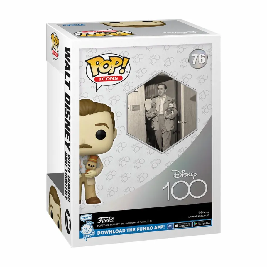 Standard Pop!>Disney 100th - Walt with Dumbo and Timothy Pop! Vinyl Figure