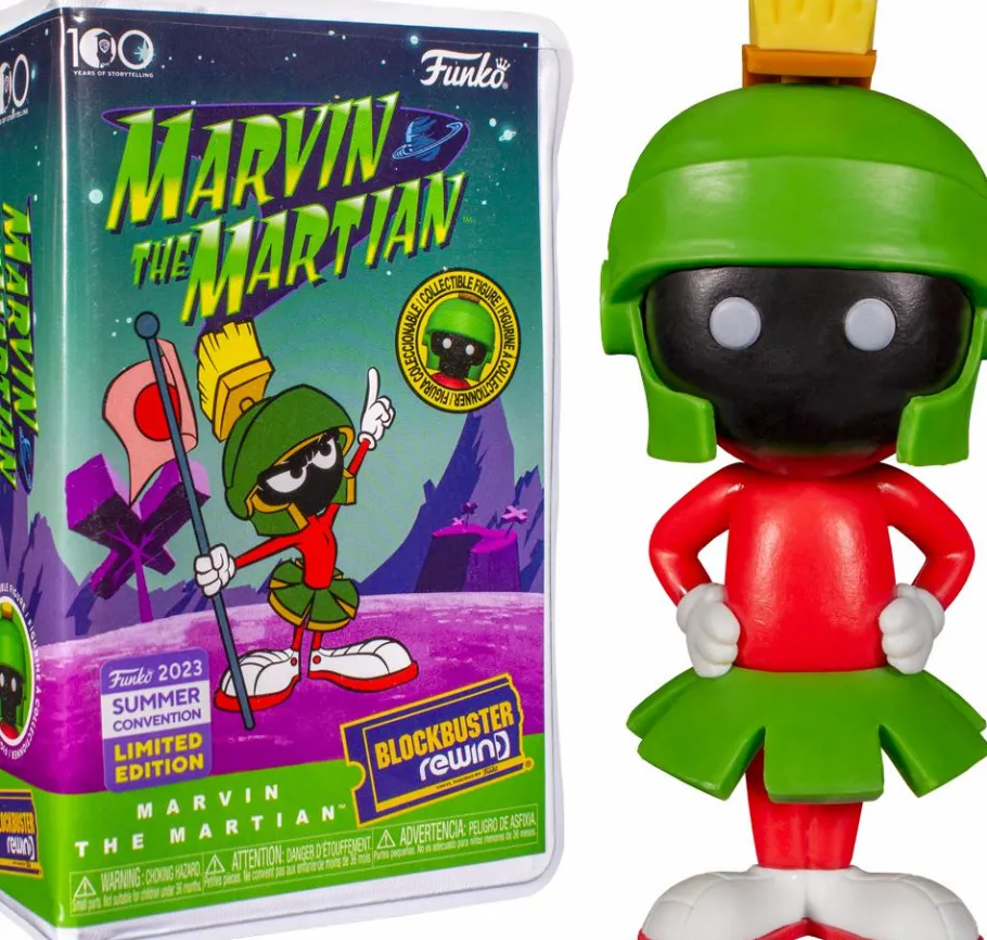 Funko Convention Exclusives>Duck Dodgers in the 24½th Century - Marvin the Martian Blockbuster Rewind Vinyl Figure (2023 Summer Convention Exclusive) (Popcultcha Exclusive)