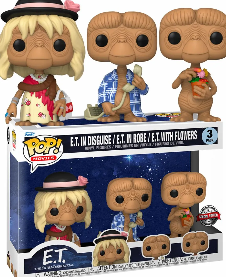 Standard Pop!>E.T. The Extra-Terrestrial - E.T with Flowers, Flannel Robe & Disguise Pop! Vinyl Figure 3-Pack