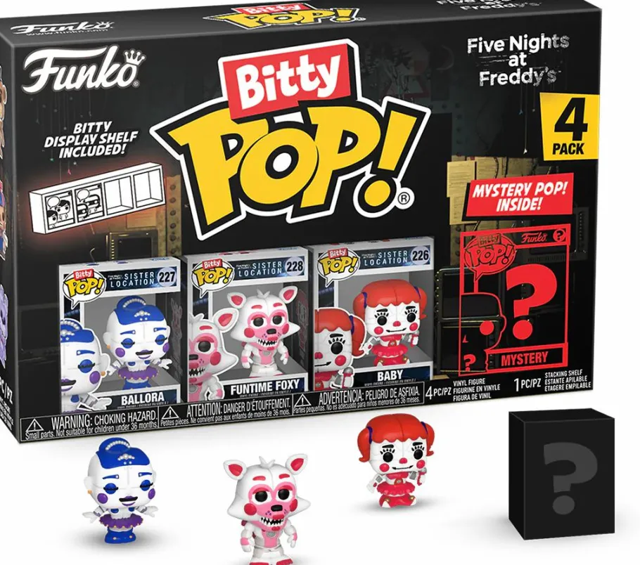 Blind Box>Five Nights at Freddy's - Ballora, Funtime Foxy, Baby & Mystery Bitty Pop! Vinyl Figure 4-Pack