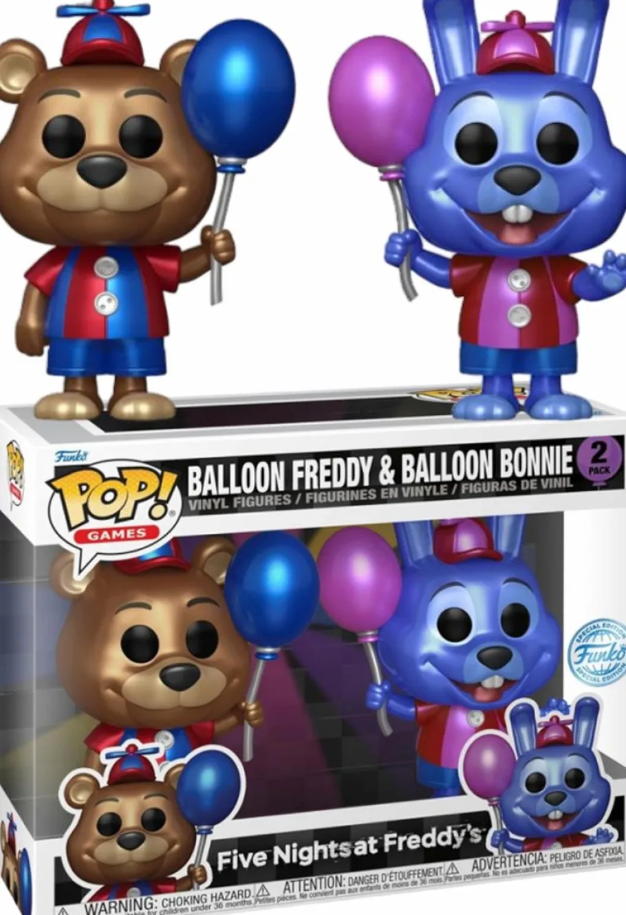 Standard Pop!>Five Nights at Freddy's - Balloon Freddy & Balloon Bonnie Metallic Pop! Vinyl 2-Pack