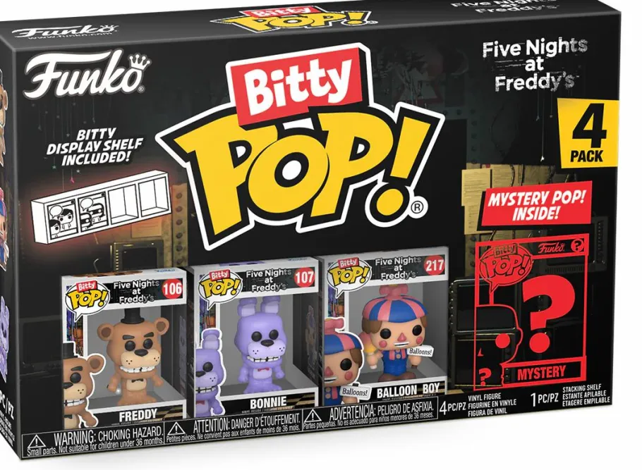 Blind Box>Five Nights at Freddy's - Freddy, Bonnie, Balloon Boy & Mystery Bitty Pop! Vinyl Figure 4-Pack