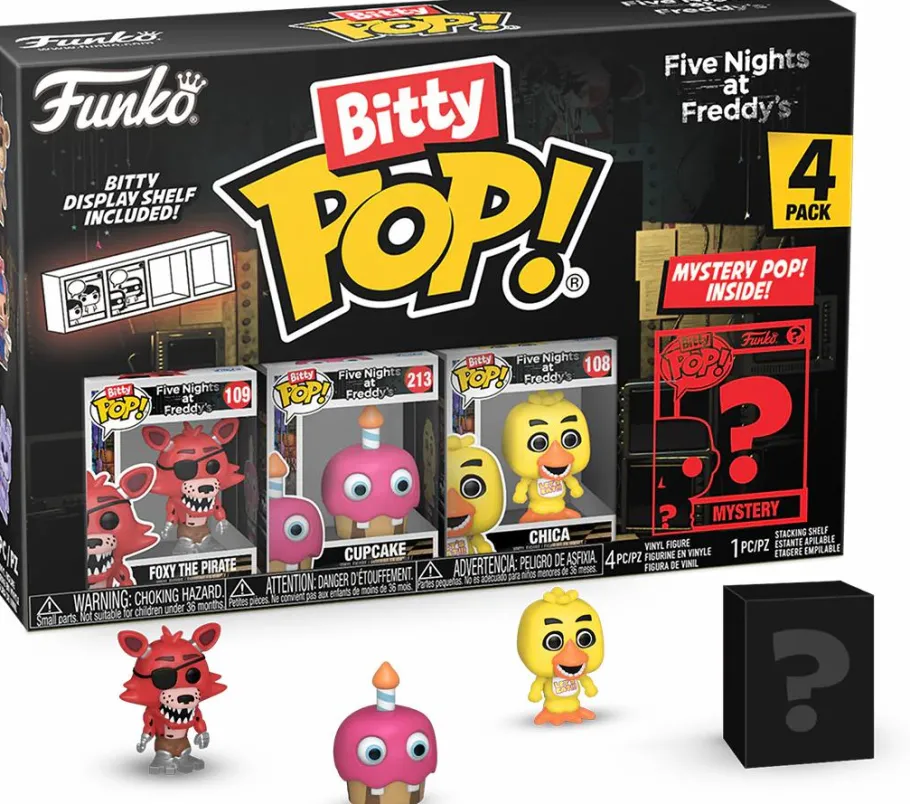 Blind Box>Five Nights at Freddy's - Foxy, Cupcake, Chica & Mystery Bitty Pop! Vinyl Figure 4-Pack