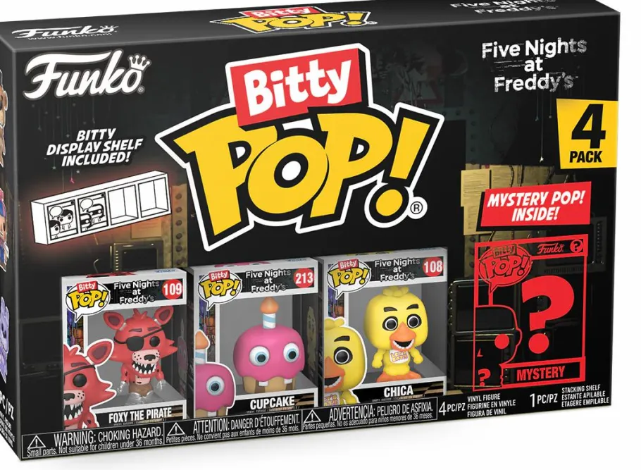 Blind Box>Five Nights at Freddy's - Foxy, Cupcake, Chica & Mystery Bitty Pop! Vinyl Figure 4-Pack