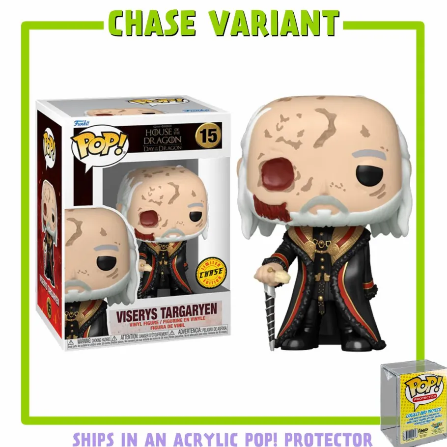 Pop! Chases, Vault, Limited Editions, Ppp Items>House of the Dragon Game of Thrones: - Masked Viserys Targaryen Pop! Vinyl Figure in Acrylic Pop! Protector (Chase Variant)