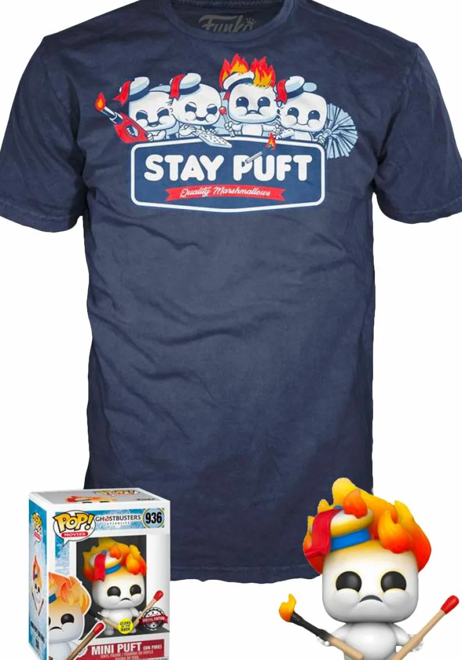 Pop! & Tee Sets>Ghostbusters : Afterlife - Mini Puft on Fire Glow in the Dark Pop! Vinyl Figure & T-Shirt Box Set