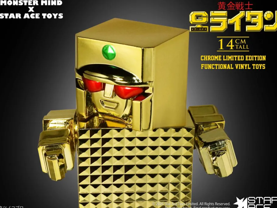 Designer Vinyl>Golden Warrior Gold Lightan (1981) - Gold Lightan Art Sofubi 5.5" Vinyl Figure