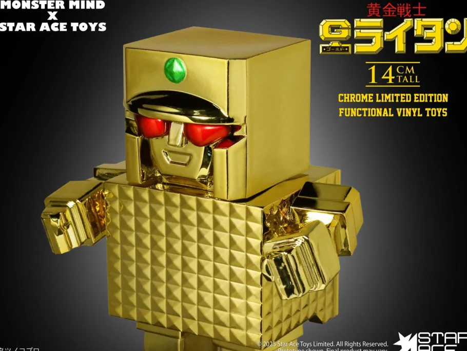 Designer Vinyl>Golden Warrior Gold Lightan (1981) - Gold Lightan Art Sofubi 5.5" Vinyl Figure