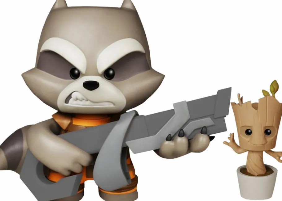Designer Vinyl>Guardians of the Galaxy - Rocket Raccoon with Potted Groot Super Deluxe 11" Vinyl Figure