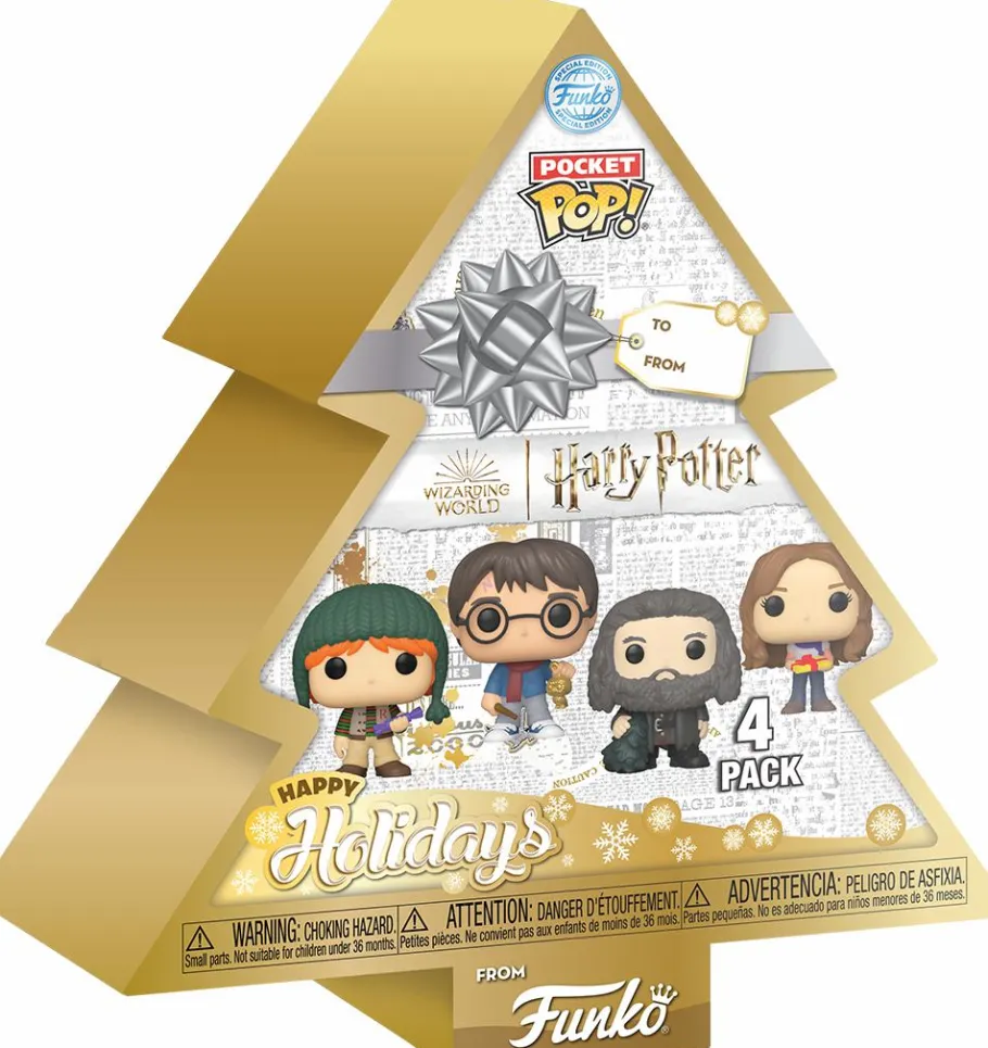 Designer Vinyl>Harry Potter - Christmas Tree Holiday Box Pocket Pop! Vinyl 4-Pack