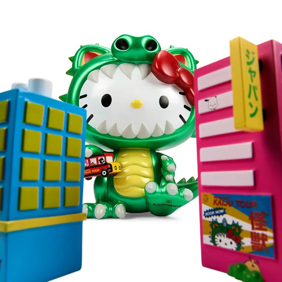 Designer Vinyl>Hello Kitty - Kaiju Cosplay Metallic Green Edition 8" Vinyl Figure