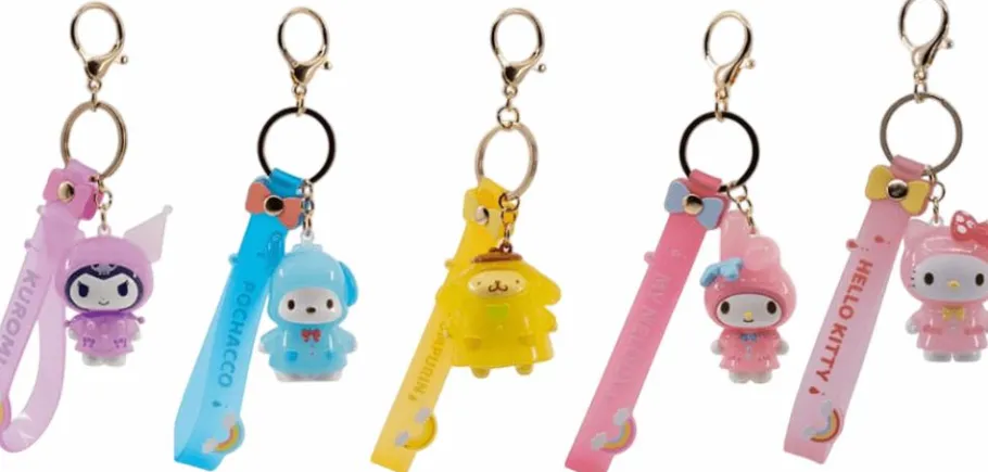 Designer Vinyl>Hello Kitty and Friends - Pompompurin Raincoat Series Boxed Keychain with Hand Strap