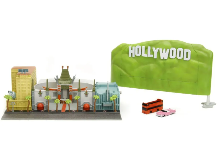 Die-Cast Figures>Jada Toys Hollywood 100 - Hollywood Sign 100th Anniversary featuring the Walk of Fame Nano Scene 1.65" Scale Die-Cast Diorama