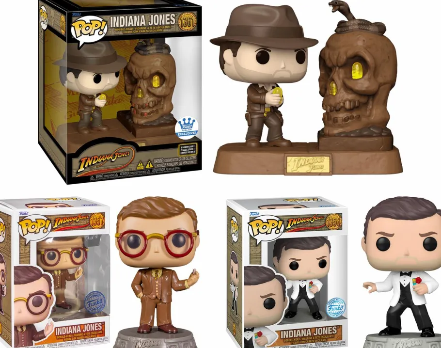 Pop! Deluxe>Indiana Jones - Professor Indy, Indy in Tuxedo & Indy with Sankara Stones Light Up Deluxe Pop! Vinyl Bundle (Set of 3)