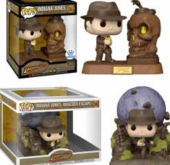 Pop! Deluxe>Indiana Jones - Sankara Stones Light Up Deluxe Pop! & Boulder Escape Pop! Moment Vinyl Figure Bundle (Set of 2)