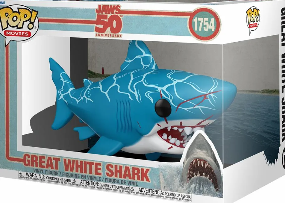 Super-Sized Pop!>Jaws - Great White Shark 50th Anniversary 6" Super Sized Pop! Vinyl Figure