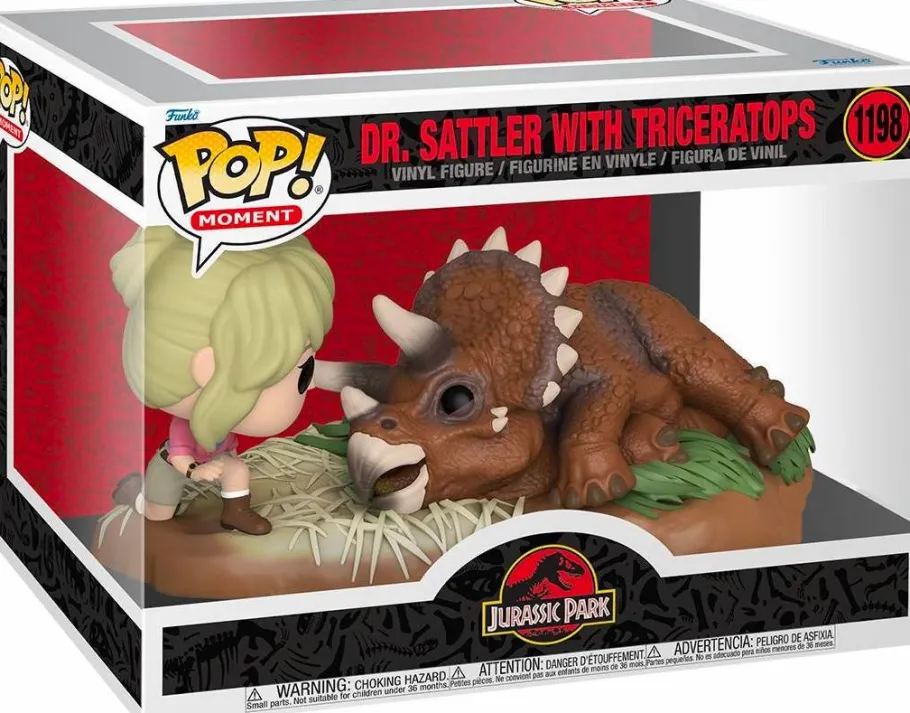 Pop! Moments>Jurassic Park - Dr. Ellie Sattler with Triceratops Movie Moments Pop! Vinyl Figure